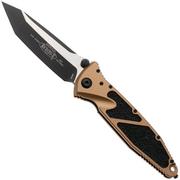 Afbeelding voor Microtech Socom Elite 161-1TA, Two Tone Black M390MK Tanto, Tan Aluminium, zakmes