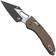 Image for Microtech Stitch 169RL-1FLGTTA, Two Tone Black M390MK, Fluted Tan G-10 pocket knife, Borka Blades design