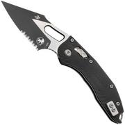 Microtech Stitch 169RL-2FLGTBK, Two Tone M390MK, Fluted Black G10 Teilwellenschliff Taschenmesser, Borka Blades Design