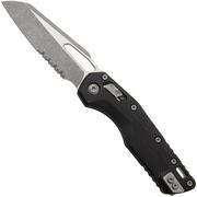 Afbeelding voor Microtech MSI Standard Issue 210-11APFLGTBK, Apocalyptic Stonewashed M390MK, Black Fluted G10, partly serrated zakmes