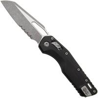 Afbeelding voor Microtech MSI Standard Issue 210-11APFLGTBK, Apocalyptic Stonewashed M390MK, Black Fluted G10, partly serrated zakmes