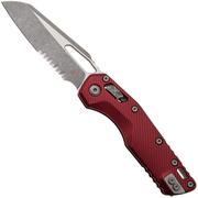 Afbeelding voor Microtech MSI Standard Issue 210-11APFLMR, Apocalyptic Stonewashed M390MK, Merlot Fluted Aluminium, partly serrated zakmes