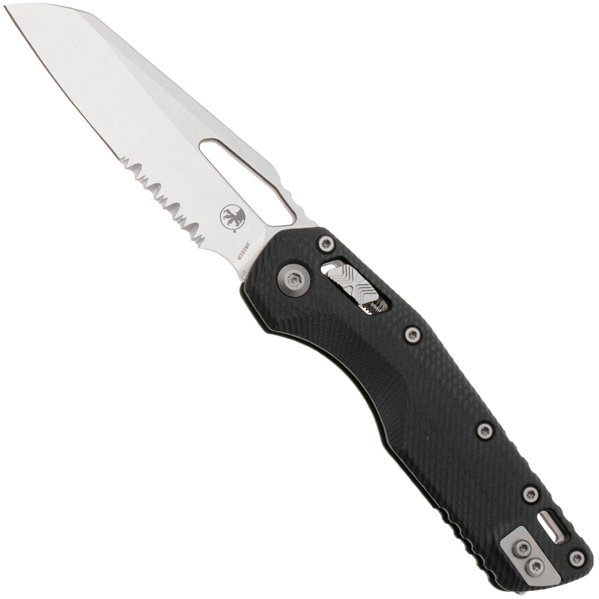 Microtech MSI Standard Issue 210-11FLGTBK, Stonewashed M390MK, Fluted Black G10, partly serrated zakmes