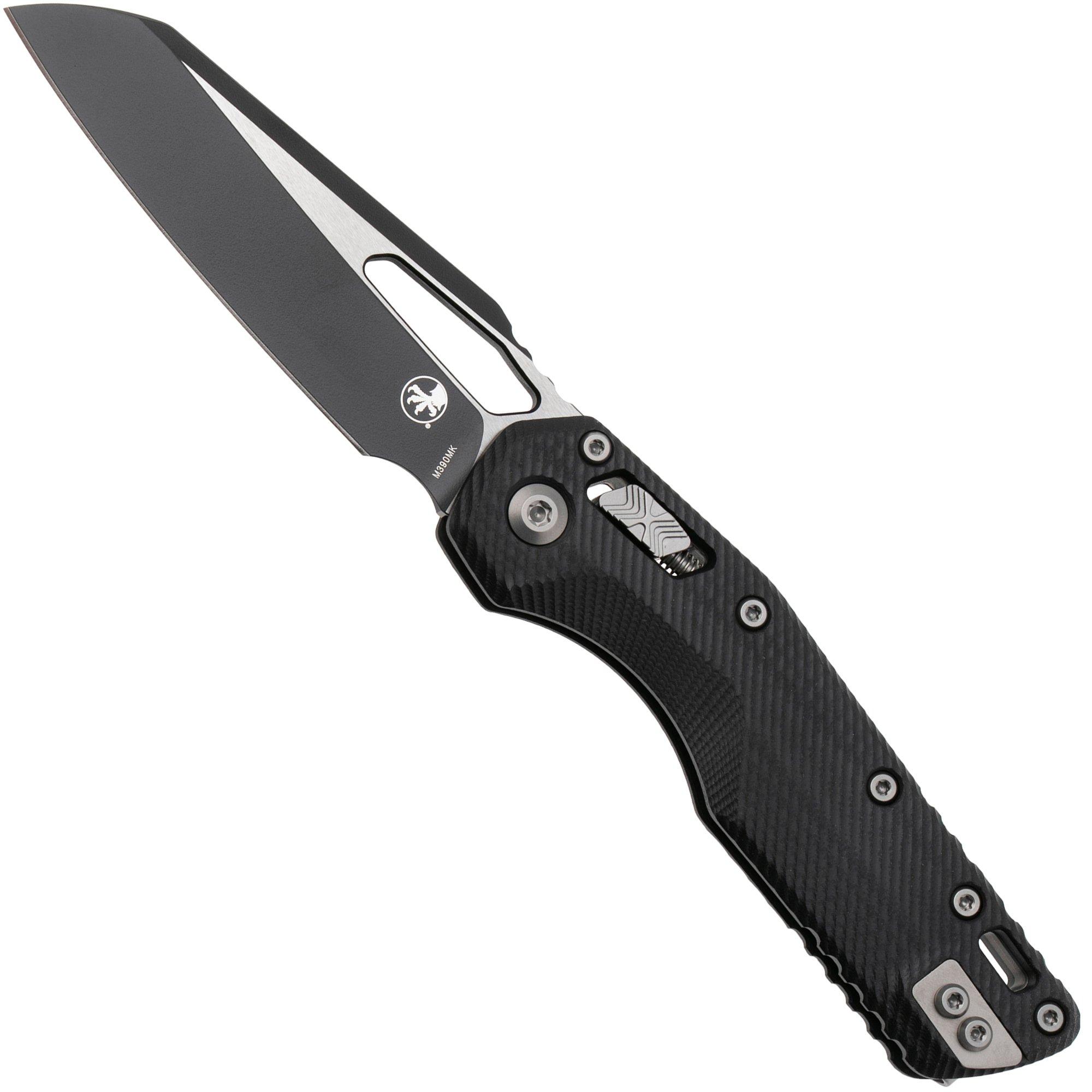 Microtech MSI Standard Issue 210-1FLGTBK, Two Tone Black M390MK, Fluted Black G10 pocket knife