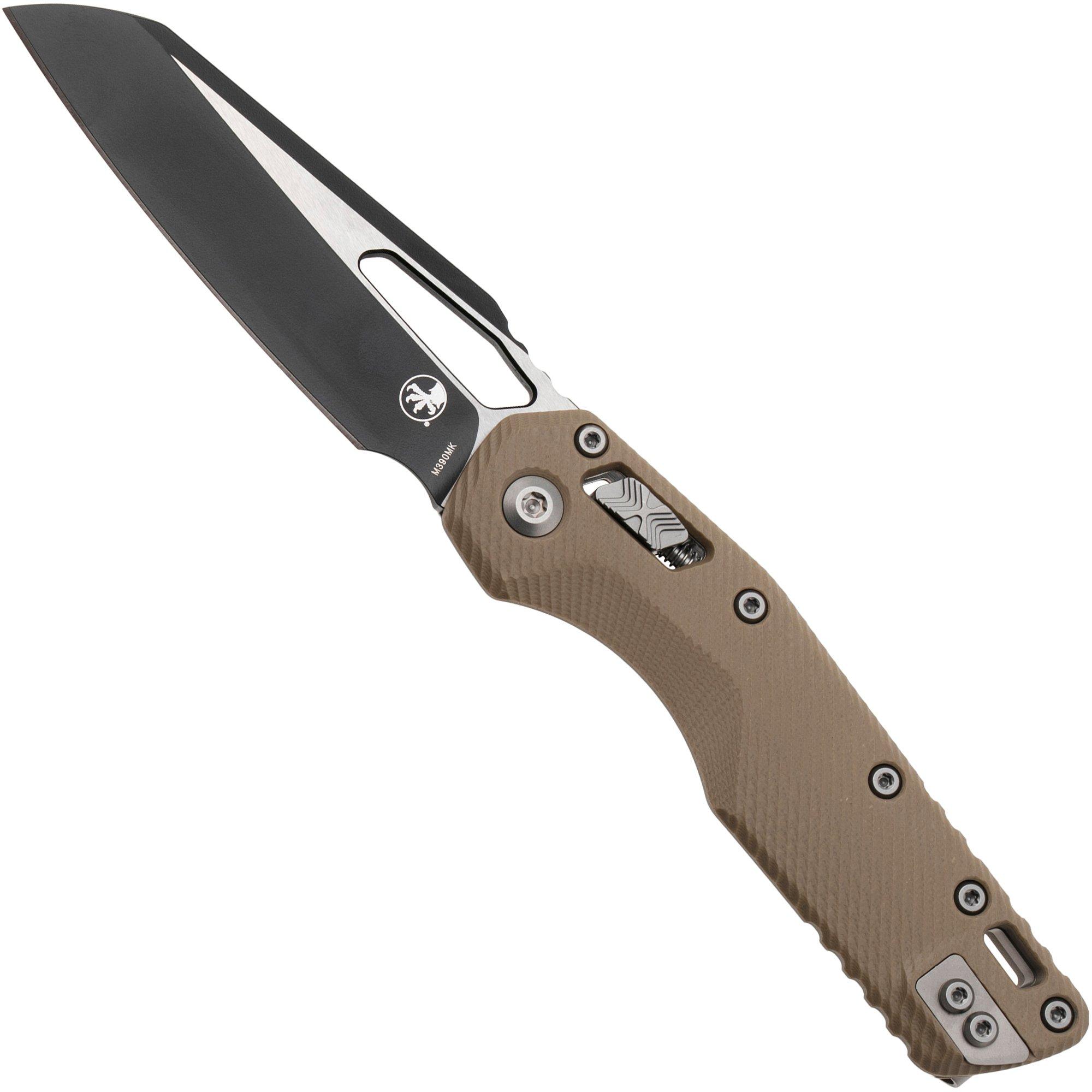 Microtech MSI Standard Issue 210-1FLGTTA, Two Tone Black M390MK, Fluted Tan G10 couteau de poche
