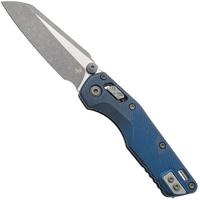 Afbeelding voor Microtech Marfione Select MSI Standard Issue Mini 210M-10APFLMS2, Apocalyptic Stonewashed M390MK, Fluted Antique Blue Titanium, Blue Accents, zakmes