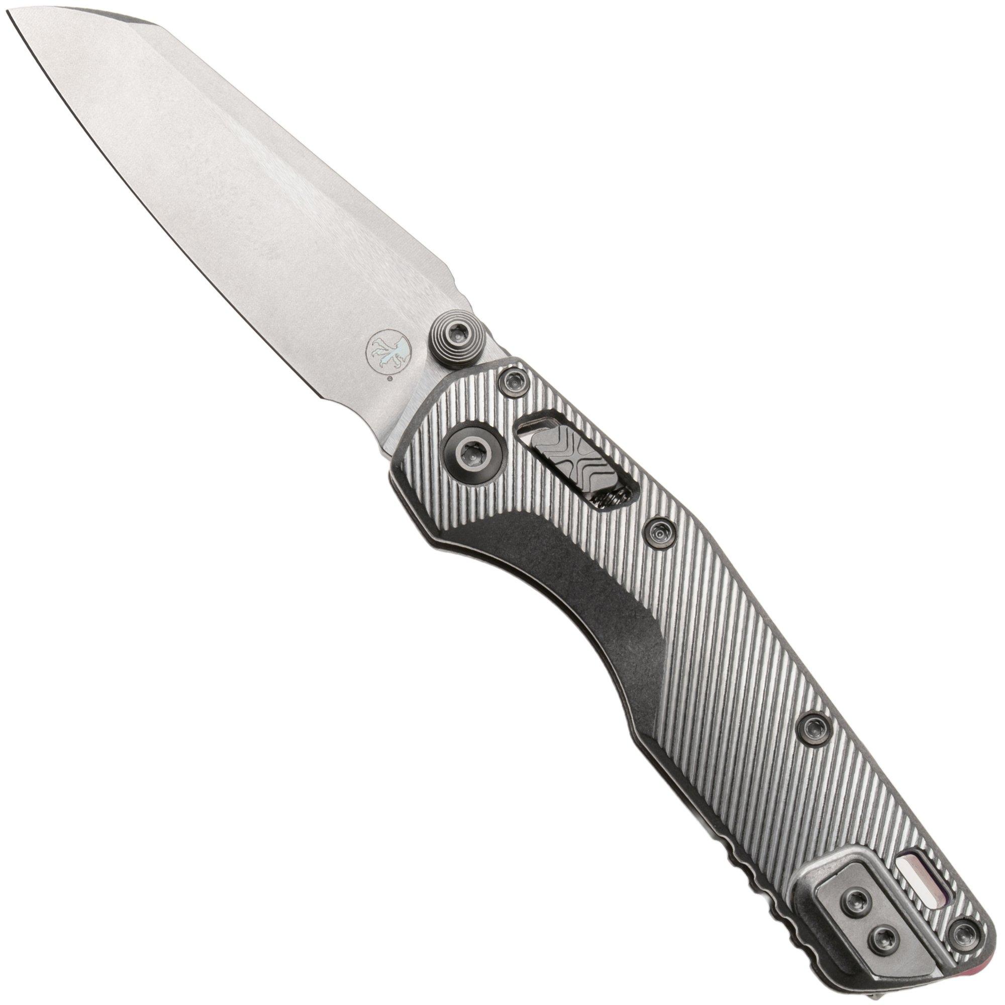 Microtech Marfione Select MSI Standard Issue Mini 210M-10FLMS4, Stonewashed M390MK, Fluted Titanium, Purple Accents, zakmes, Tony Marfione design