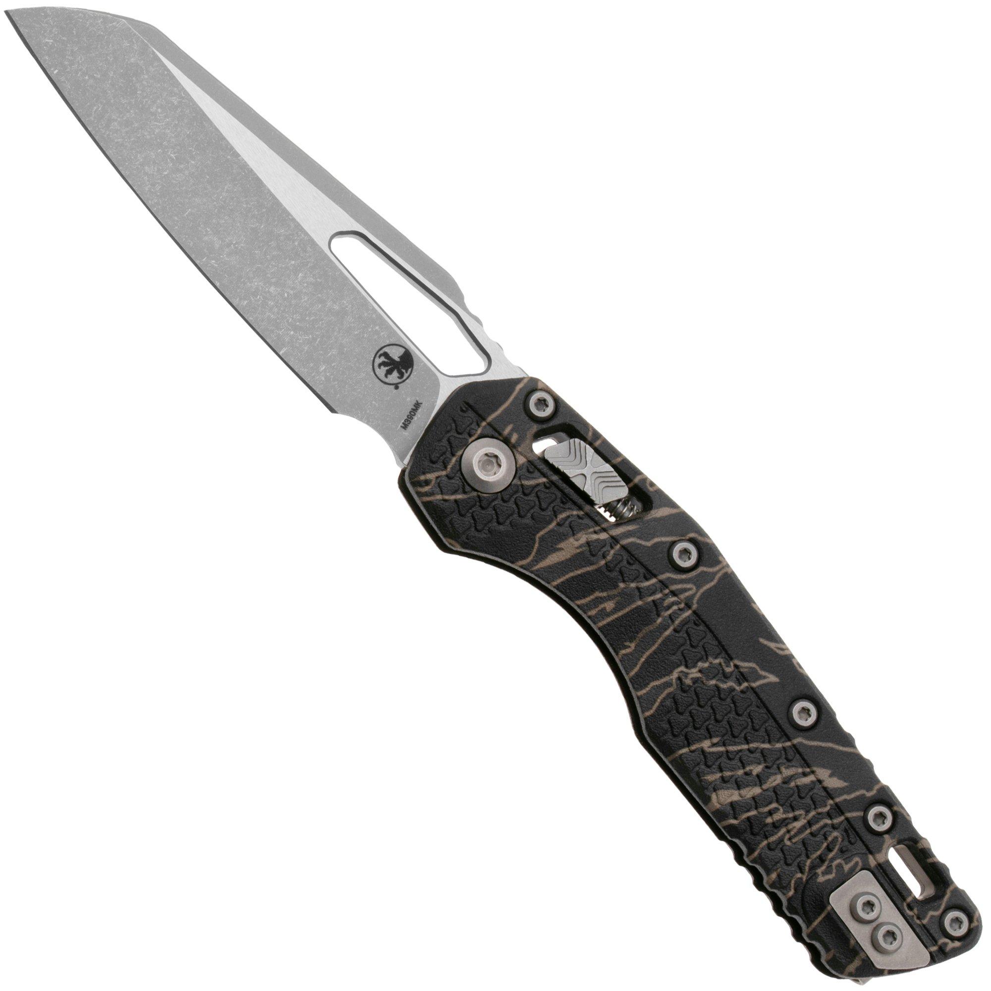 Microtech MSI Standard Issue 210T-10APPMTSC, Apocalyptic Stonewashed M390MK, Tiger Stripe Tri-Grip Polymer pocket knife