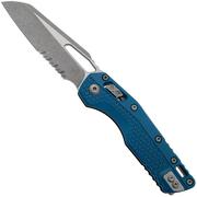 Afbeelding voor Microtech MSI Standard Issue 210T-11APPMCBL, Apocalyptic Stonewashed M390MK, Blue Polymer, partly serrated zakmes