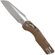 Microtech MSI Standard Issue 210T-11APPMDE, Apocalyptic Stonewashed M390MK, Tan Tri-Grip Polymer partly serrated zakmes