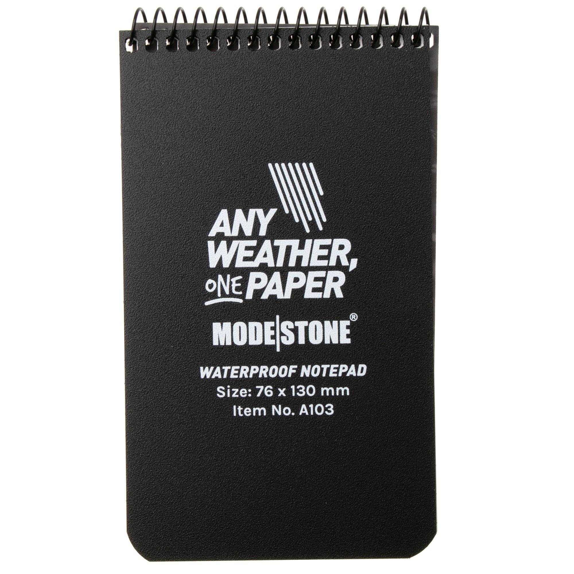 Modestone A103 Waterproof Top Spiral Notebook, 76 × 130 mm, Black, notebook
