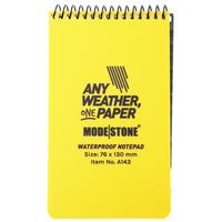 Afbeelding voor Modestone A143 Waterproof Top Spiral Notebook, 76 × 130 mm, Yellow, notitieboekje