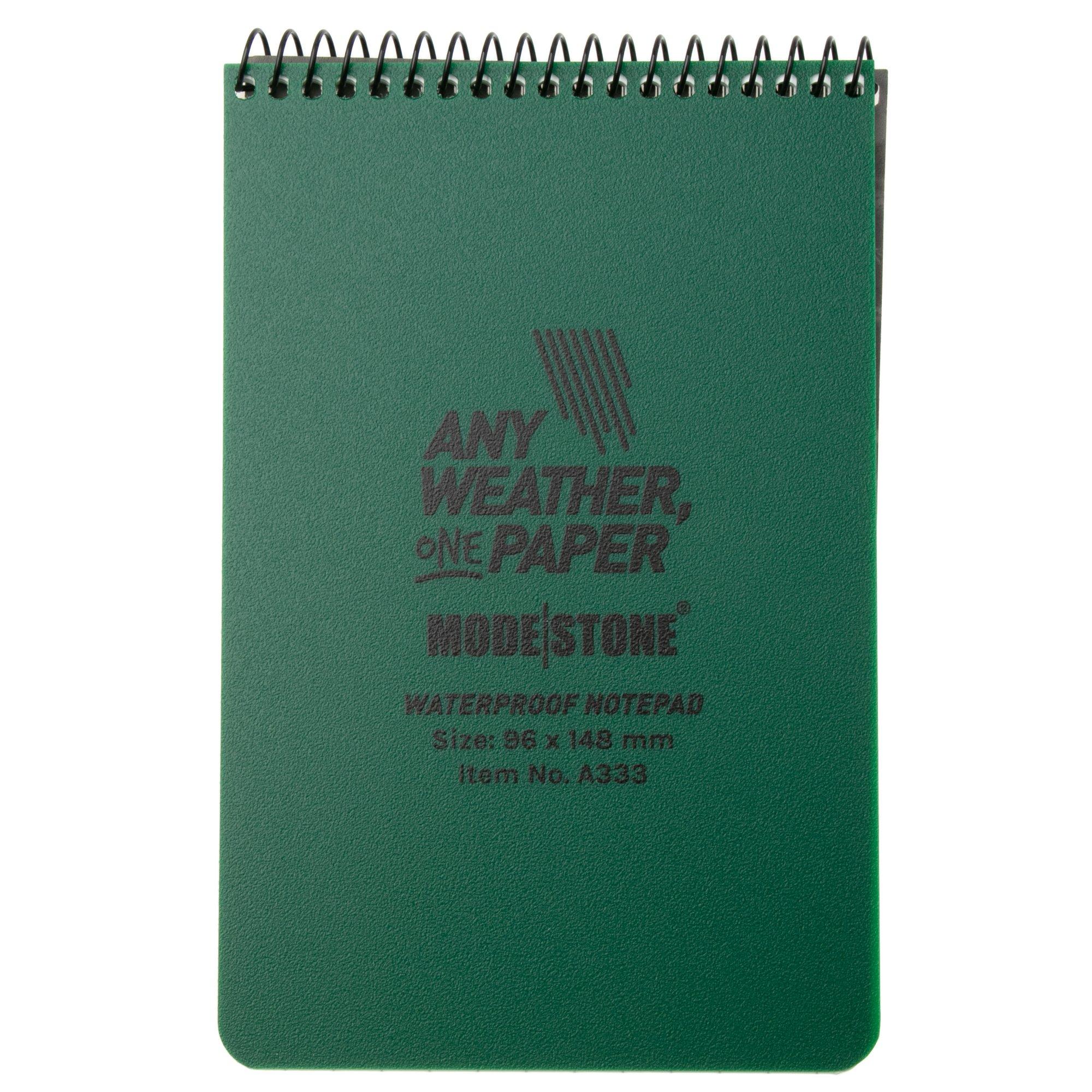 Modestone A333 Waterproof Top Spiral Notebook, 96 x 148 mm, Green, notebook