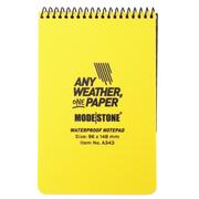 Afbeelding voor Modestone A343 Waterproof Top Spiral Notebook, 96 x 148 mm, Yellow, notitieboekje