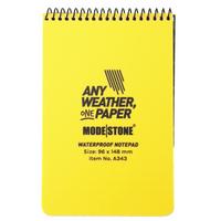 Afbeelding voor Modestone A343 Waterproof Top Spiral Notebook, 96 x 148 mm, Yellow, notitieboekje
