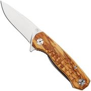 Afbeelding voor Maserin Forest Edge 132/2OL Stonewashed 440C, Olive Wood, jachtzakmes