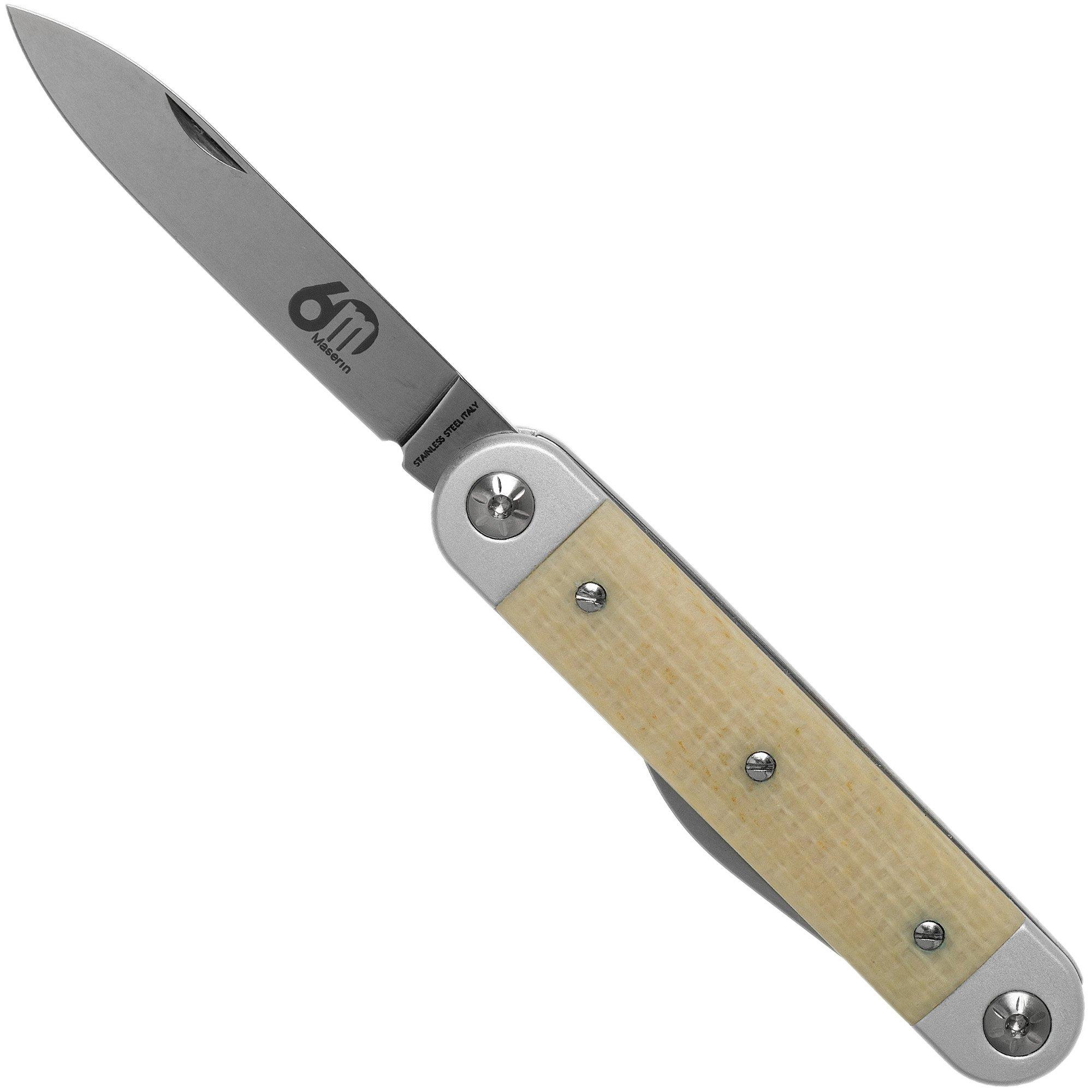 Nóż składany Maserin 60° Knife Sessantesimo 195/MCW White Micarta