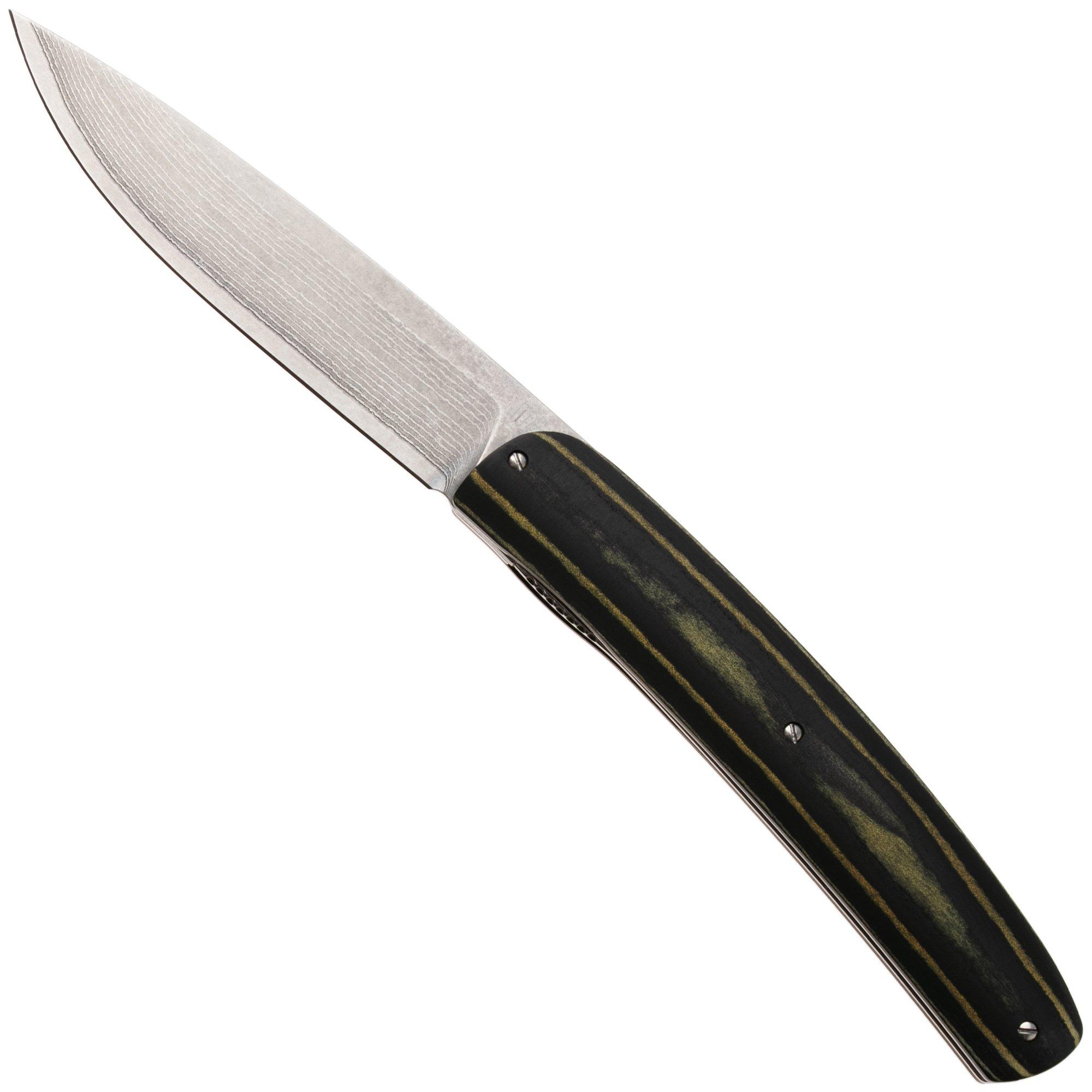 Maserin Gourmet 380/DPKN, Stonewashed VG10-Damascus, Black Pakka Wood, Taschenmesser