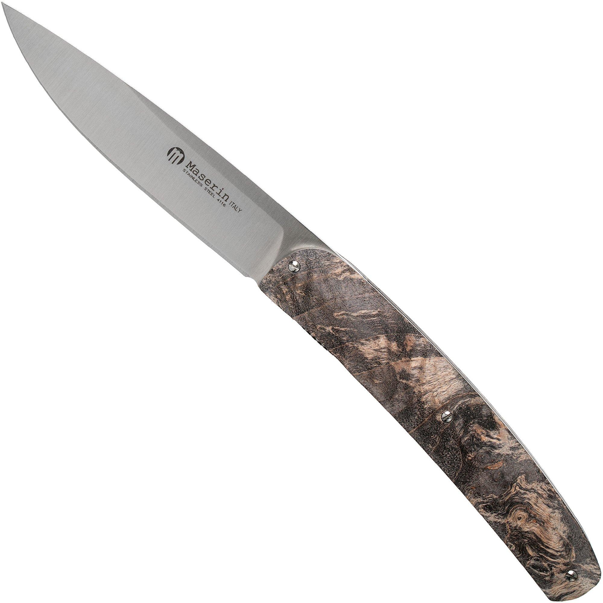 Nóż składany Maserin Gourmet Black Burl, 380/RN