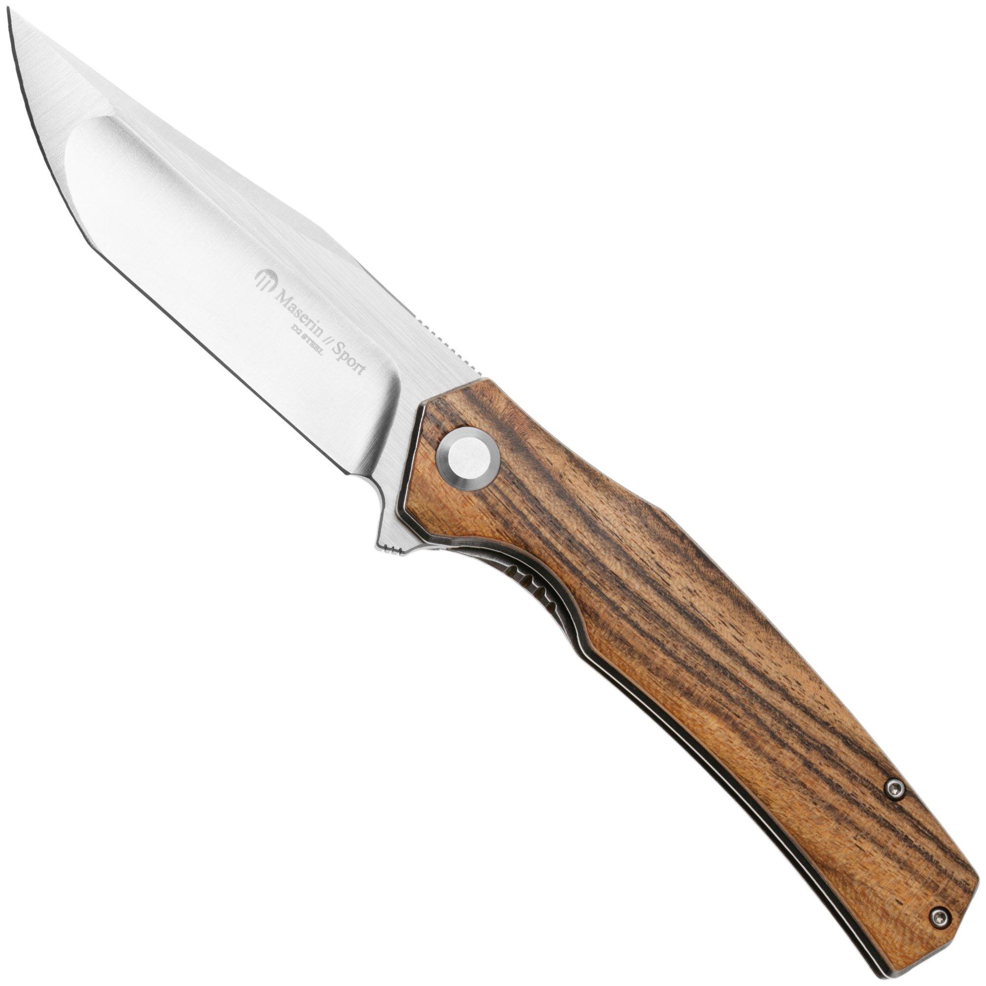 Maserin Sport Knife 46009/LG, Satin D2, Sandal Wood, zakmes