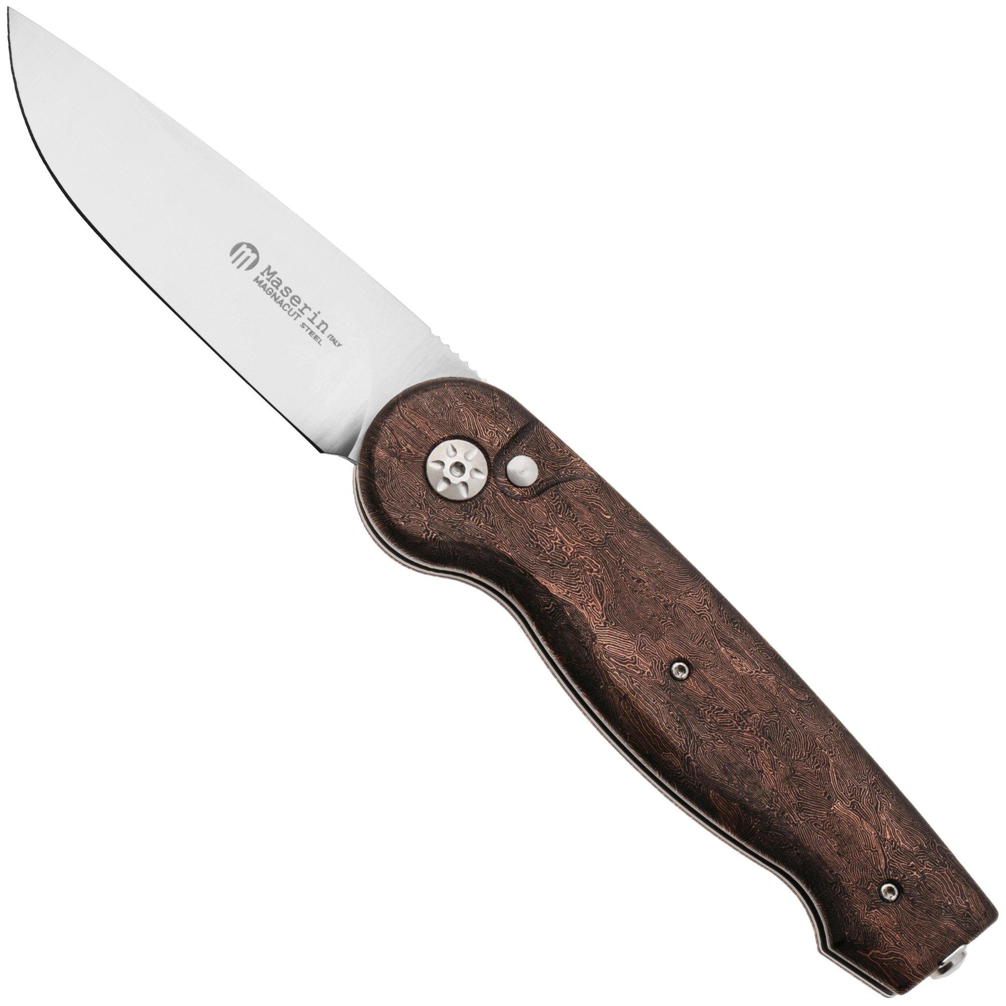 Maserin Summit 490/FCS Satin MagnaCut, Space Coral FatCarbon, Taschenmesser
