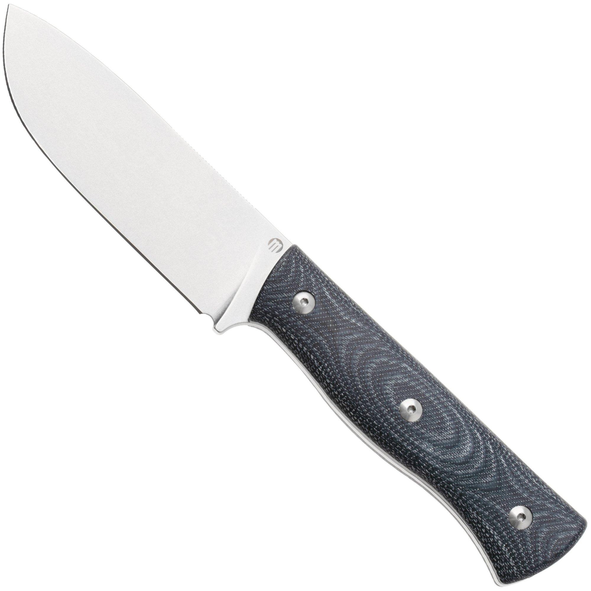 Maserin Woodsman 917/MCN Stonewashed Nitro X7, Black Denim Micarta, fixed knife, Igor Bortolussi design