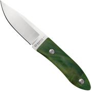 Maserin AM22, 923-RV Green Poplar Burl, cuchillo fijo, diseño Atillio Morotti