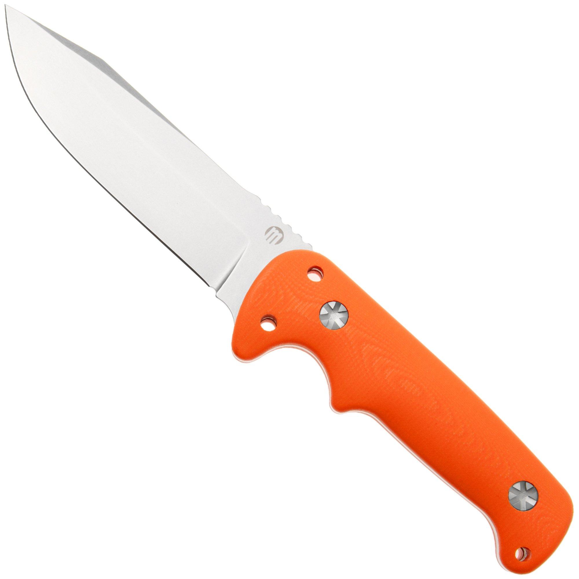 Maserin Outback 926/G10A Stonewashed N690, Orange G10, vaststaand mes
