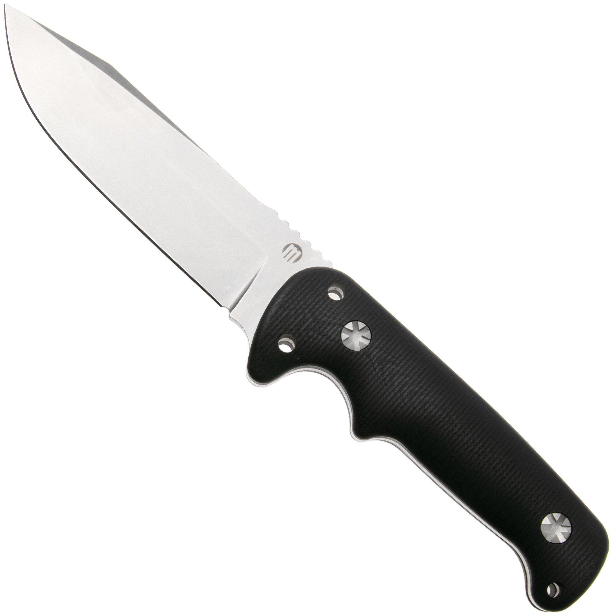 Maserin Outback 926/G10N Stonewashed N690, Black G10, Fahrtenmesser