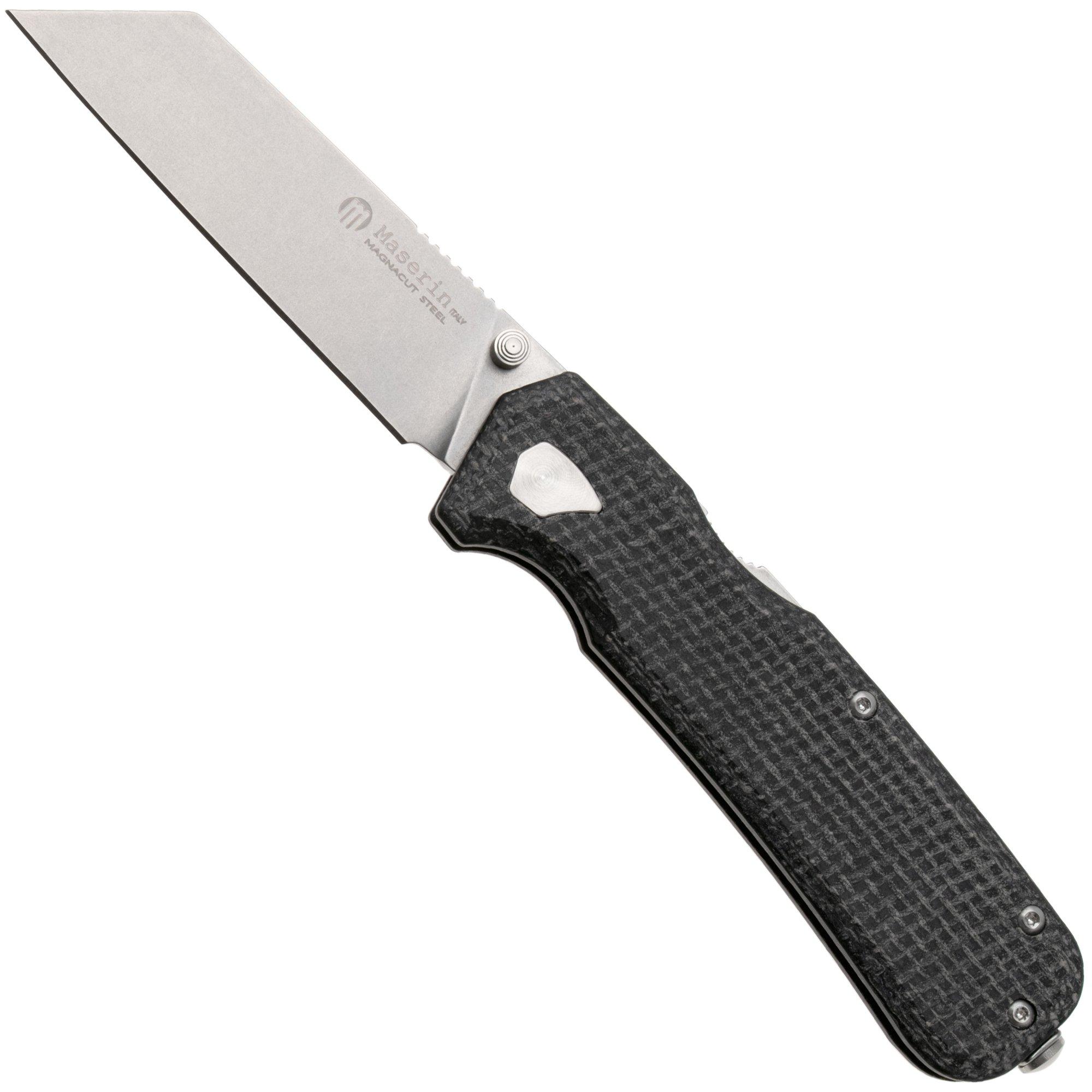 Maserin Pulse 631/MCN Stonewashed CPM MagnaCut, Black micarta zakmes, Igor Bortolussi design