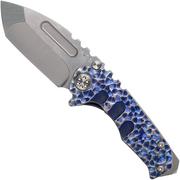 Medford Micro Praetorian T S35VN, Tumbled Tanto, Blue Silver Peaks & Valleys Handle pocket knife