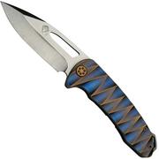 Medford On Belay S35VN, Drop Point, Bronze Blue Lightning Handle, Bronze Hardware pocket knife