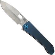Medford 187 DP, D2 Tumbled Blade, Blue Handle, Blue Hardware, pocket knife