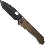 Medford 187 DP, D2 PVD Blade, Bronze Handle, PVD Hardware and Pocket Clip, zakmes
