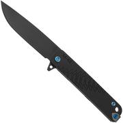 Medford M-48, S45VN PVD Droppoint, Black Handle, Blue Spring, Blue Hardware, pocket knife