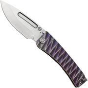 Medford Marauder H S45VN Tumbled Droppoint Blade, Violet Fade Lightning Handle, couteau de poche