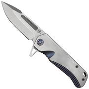 Medford Proxima S45VN, Tumbled Blade, Violet Handle Silver Flats, Violet Hardware pocket knife