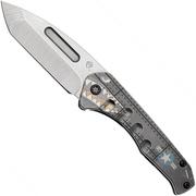 Medford Praetorain Slim S45VN Tumbled Tanto Blade, Tumbled Warthog Star-N-Bar Rivets Handles, couteau de poche