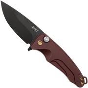Medford Smooth Criminal 23-SC-04, S45VN PVD Blade, Red Handle, Bronze Hardware, pocket knife