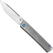 Medford Gentleman Jack 24-GJ-01, Tumbled S45VN Droppoint Blade, Tumbled Handle, Blue Hardware, slipjoint pocket knife
