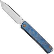 Medford Gentleman Jack 24-GJ-03 CPM S45VN Tumbled Tanto Blade, Blue Filigree Handle, Bronze Hardware & Clip, coltello da tasca slipjoint 