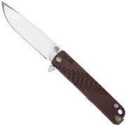 Medford M-48, 24-M48-01, S45VN Tumbled Blade, Red Aluminum Handle pocket knife