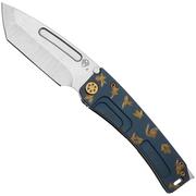 Medford Marauder H, S45VN Satin Tanto Blade, Birds Of Paradise Handle, Flamed Gold Hardware, NP3 Breaker, zakmes