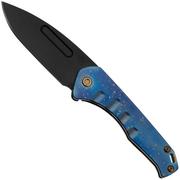 Medford Praetorian Slim, Black DLC S45VN Droppoint Blade, Faced Flamed Galaxy Handle, pocket knife