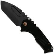 Medford Praetorian Scout M/P, Black DLC D2 Tanto Blade, Black G10 Handle, Bronze Hardware, pocket knife
