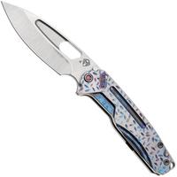 Image for Medford Infraction 25-INF-01, Tumbled S45VN, Jasmine Fields Titanium Handle, Flamed Hardware pocket knife