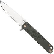 Medford M-48, 25-M48-02, S45VN Tumbled Blade, Green Aluminum Handle, Bronze Hardware zakmes