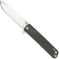 Bild für Medford M-48, 25-M48-02, S45VN Tumbled Blade, Green Aluminum Handle, Bronze Hardware Taschenmesser