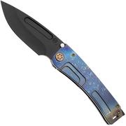 Medford Marauder-H 25-MMH-01, DLC S45VN, Blue Solar Flare Handle, Dark Blue Spring, Bronze Hardware zakmes