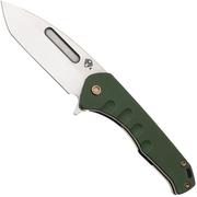 Medford Swift FL Flipper 25-SFF-01, Tumbled S45VN Tanto, Green Aluminum Handle, Bronze Hardware zakmes